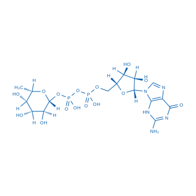 (((2R,3S,4R,5R)-5-(2-Amino-6-oxo-3,6-dihydro-9H-purin-9-yl)-3,4-dihydroxytetrahydrofuran-2-yl) methyl) ((2R,3S,4R,5S,6S)-3,4,5-trihydroxy-6-methyltetrahydro-2H-pyran-2-yl) dihydrogen diphosphate