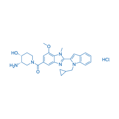 ((3S,4R)-3-Amino-4-hydroxypiperidin-1-yl)(2-(1-(cyclopropylmethyl)-1H-indol-2-yl)-7-methoxy-1-methyl-1H-benzo[d]imidazol-5-yl)methanone hydrochloride